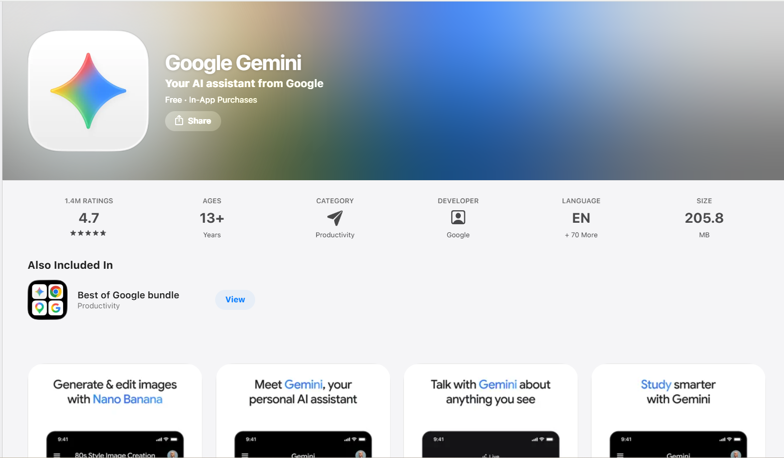Google Gemini iPhone App