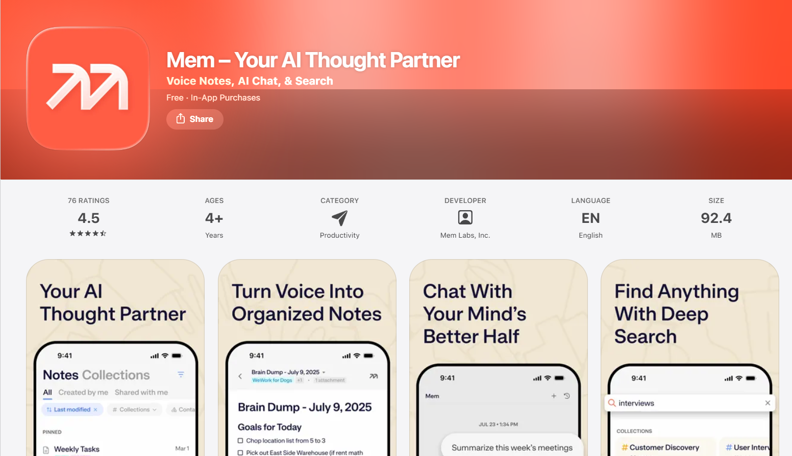 Mem AI Notes App