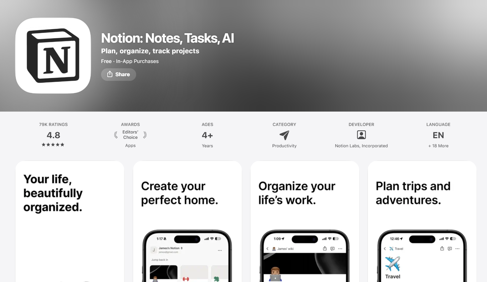 Notion AI iPhone App